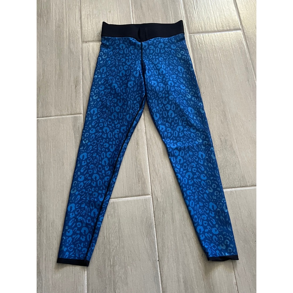 Ultracor Blue Leopard Print High Waisted Athletic Leggings EUC